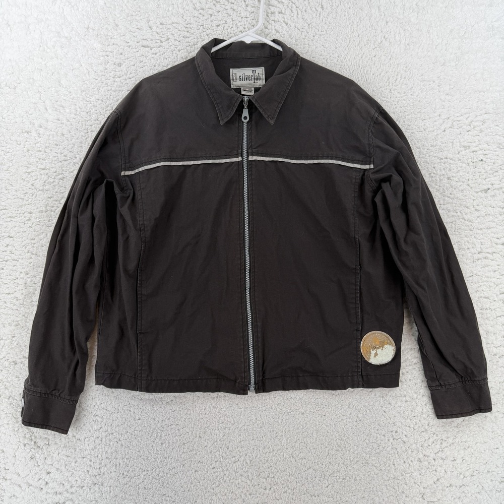 Vintage Levi's SilverTab Jacket Canvas Mens Medium Brown Full Zip Hong Kong 90s